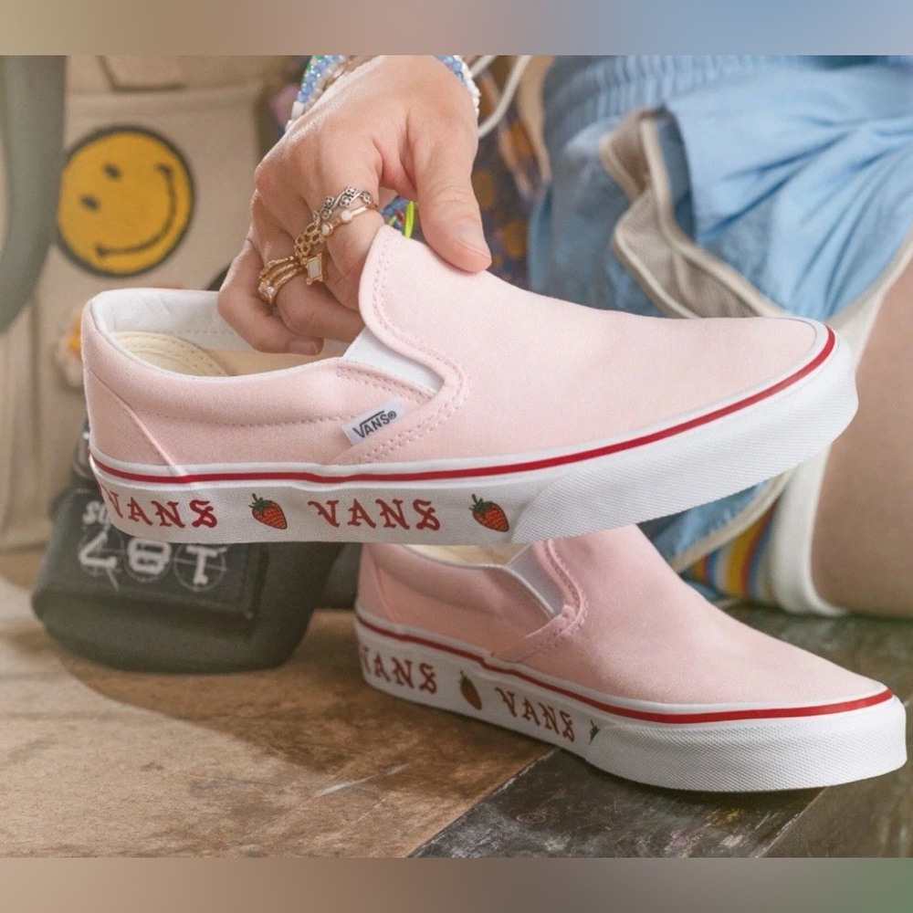 Vans Classic Slip-On Sidewall Print - Strawberry